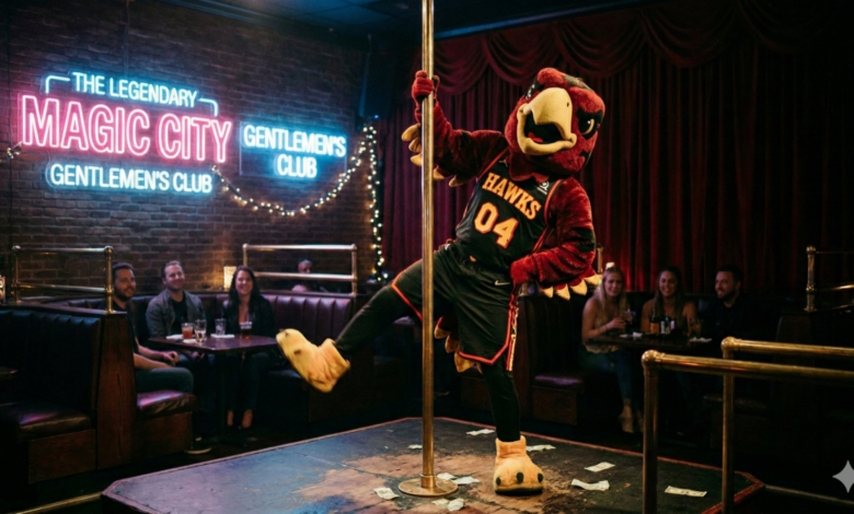 Hawks mascot in Magic City