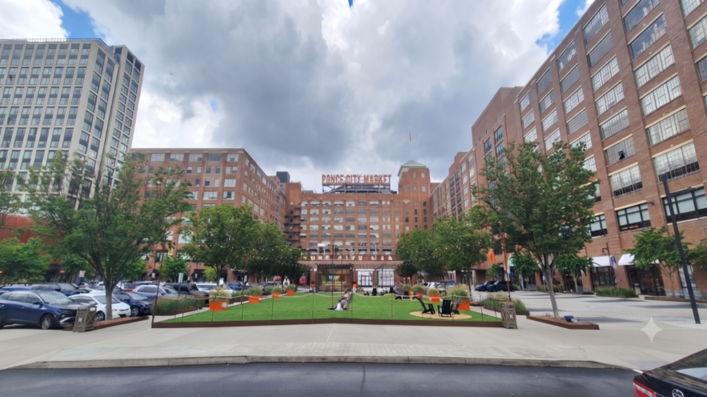 The back of Ponce City Market showing the "Flats" apartment residences.